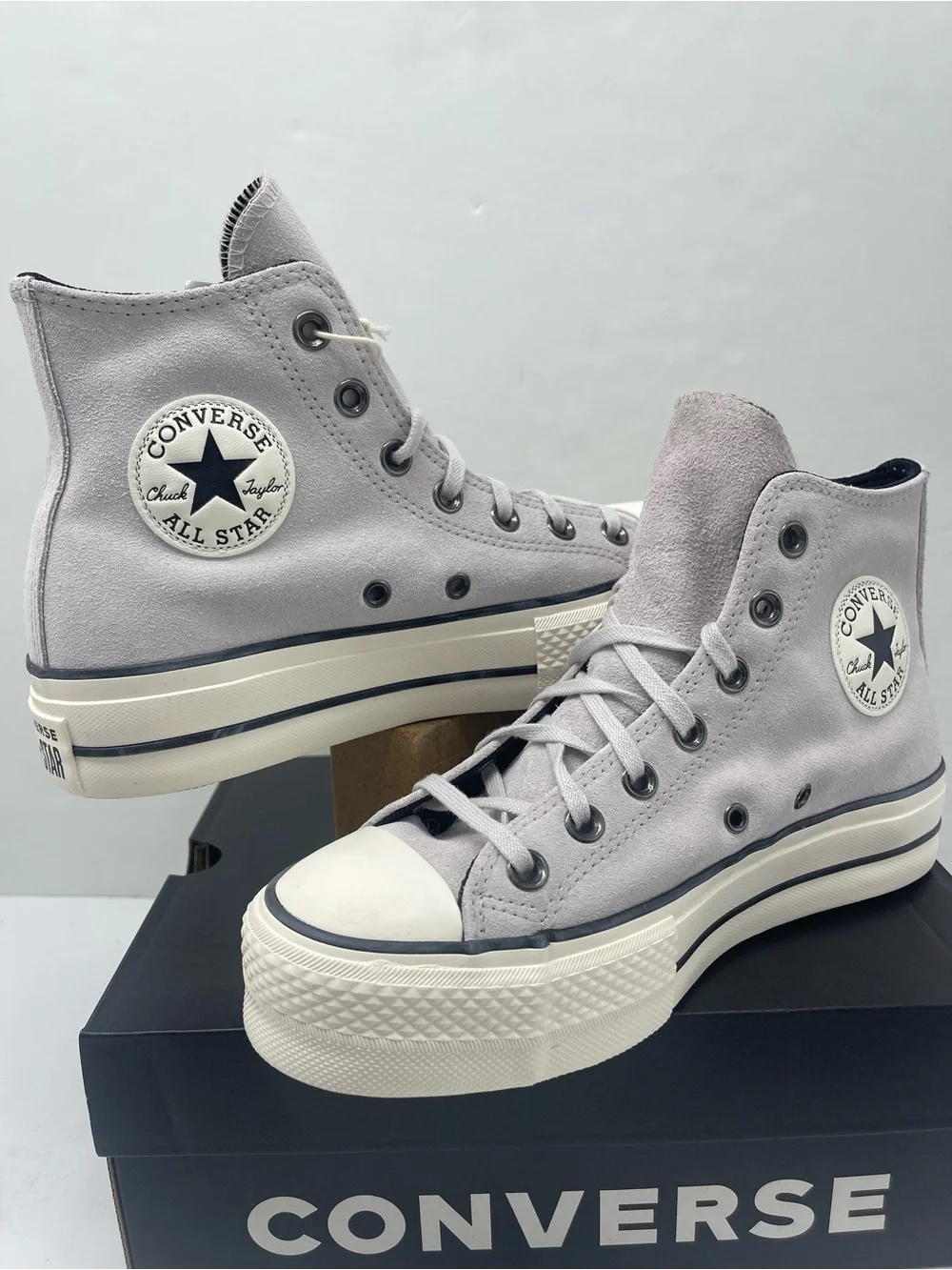 Converse WMNS CTAS LIFT HI BONE COLD/EGRET/BLACK Platform Sneakers A14516C